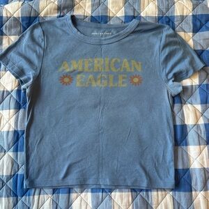 Blue Flower American Eagle Women’s Baby Tee